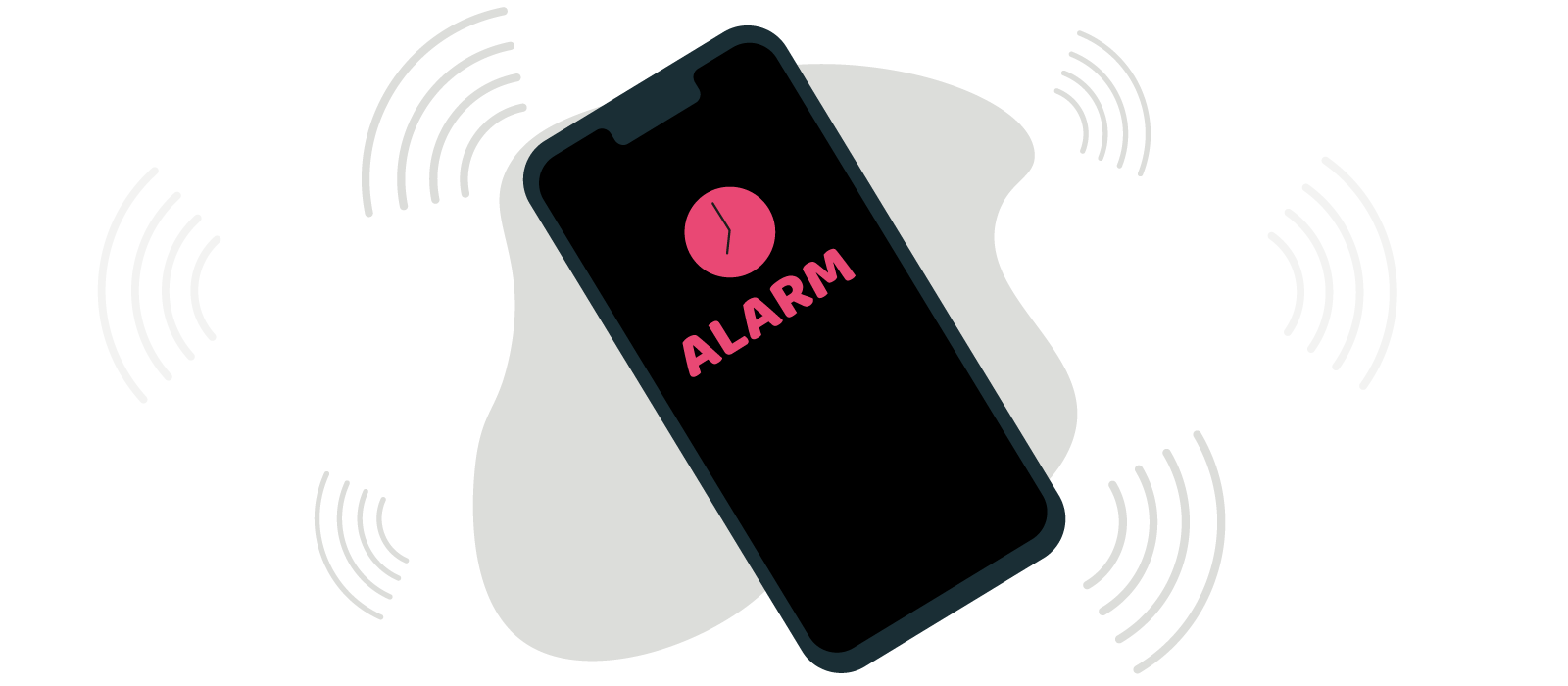 Mobile phone with alarm going off