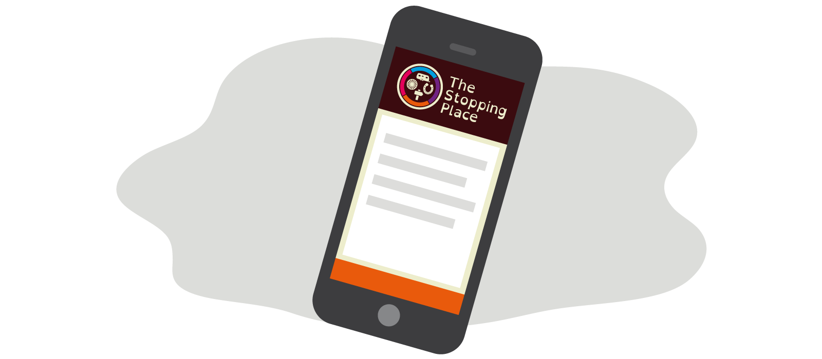 The Stopping Place Website on a mobile phone